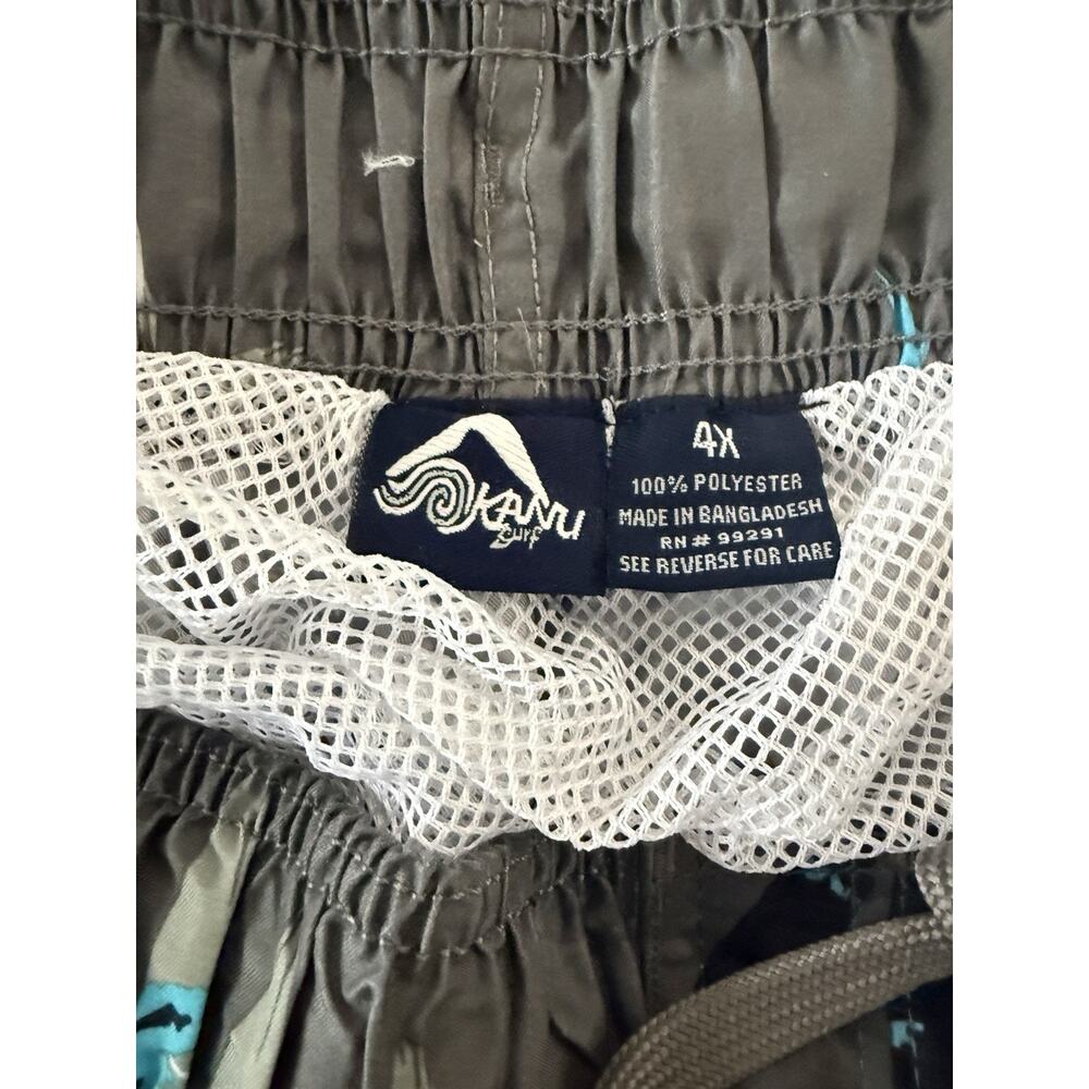 Men’s Kanu Reef Board Shorts W/ Pockets Drawstring Tropical Grey 10” 4XL NWT - Picture 8 of 12